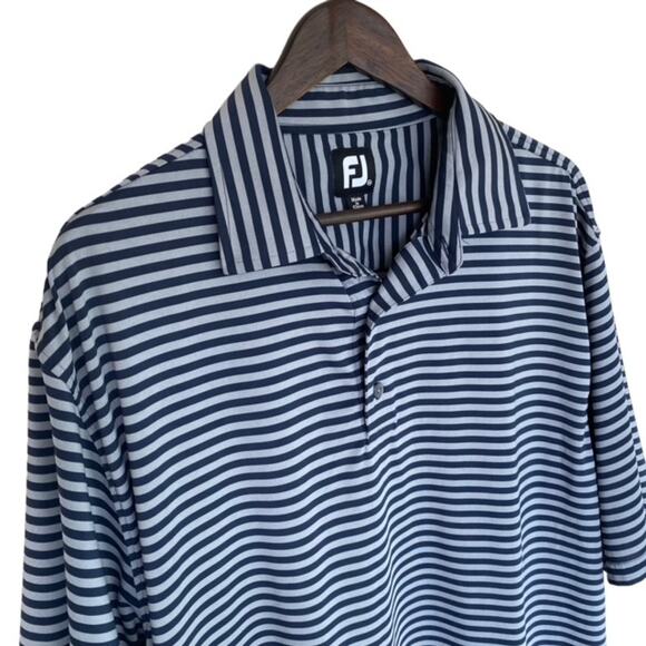 FootJoy Navy and Gray Striped Golf Polo - XXL - Picture 2 of 5